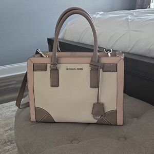 Michael Kors Beige and Brown Satchel